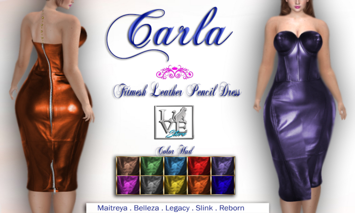 =LCS= Carla Fitmesh Leather Pencil Dress w/ Color HUD (Add me!)