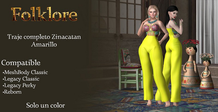 Folklore:Traje completo Zinacatan Amarillo