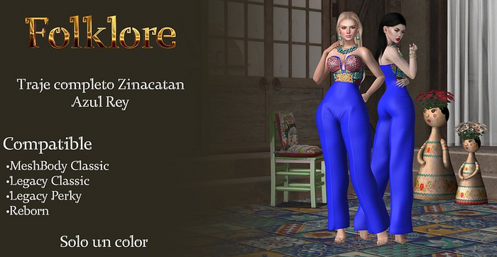 Folklore:Traje completo Zinacatan Azul Rey