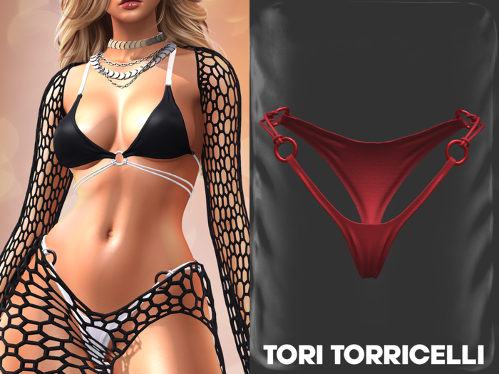TORI TORRICELLI // Zelda Bikini Bottom // Red
