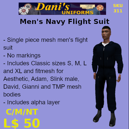 Men's Navy Flight Suit