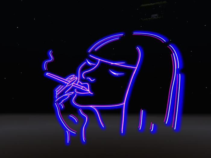 Smoking Girl* Neon Sign