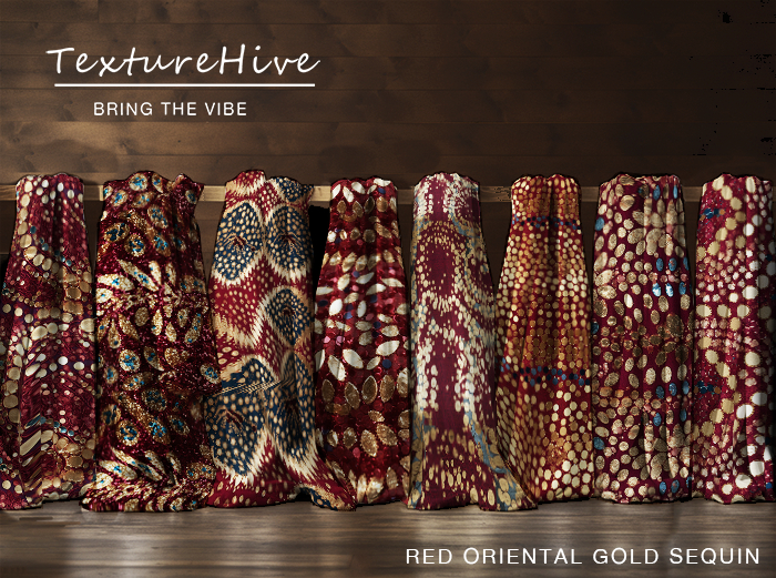 RED ORIENTAL SEQUIN - 8 textures