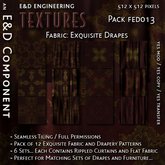 [FED013] 12 Seamless Patterned Fabric Curtains Exquisite Drapes Full Perm from E&D ENGINEERING
