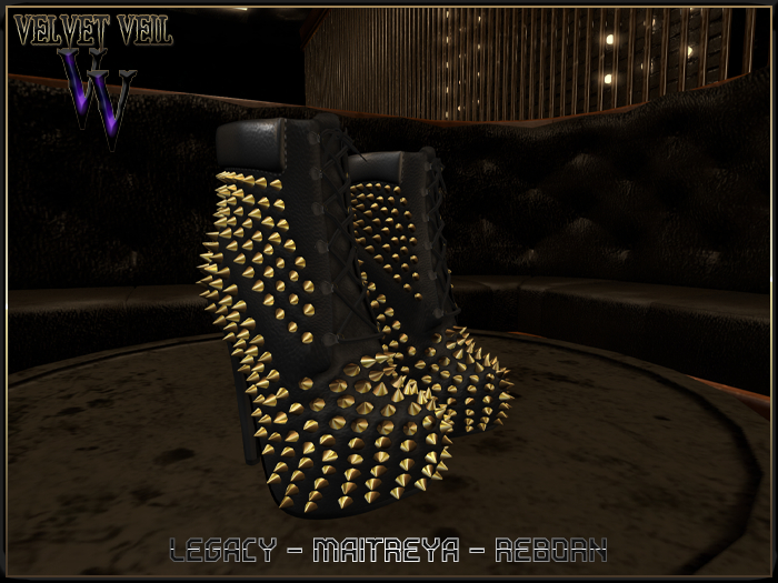 Second Life Marketplace - [VV] Spiked Boots Black (Reborn, Maitreya ...