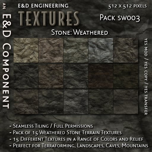 Second Life Marketplace - [SW003] 15 Weathered Stone Terrain Textures ...