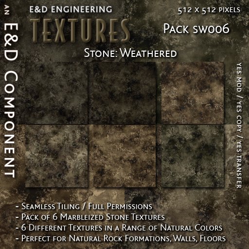 [SW006] 6 Seamless Marble Patterned Stone Textures from E&D ENGINEERING