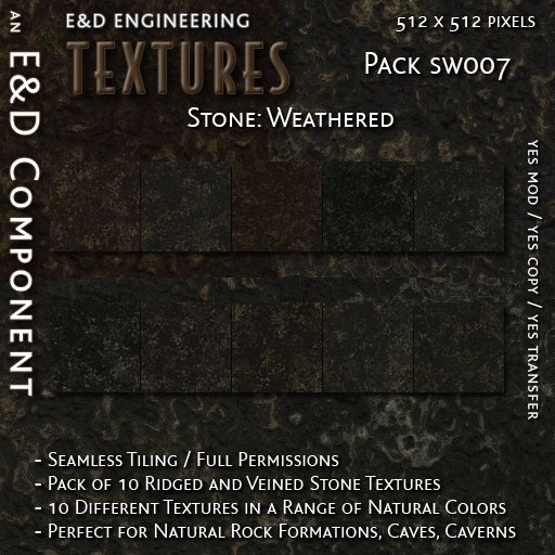 Second Life Marketplace - [SW007] 10 Seamless Ridged and Veined Stone ...