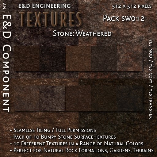 [SW012] 10 Bumpy Stone / Rock Surface Textures from E&D ENGINEERING