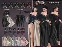 23. POISON ROUGE Mitsune Pants B/Bl & ObiJ Black maitreya RARE
