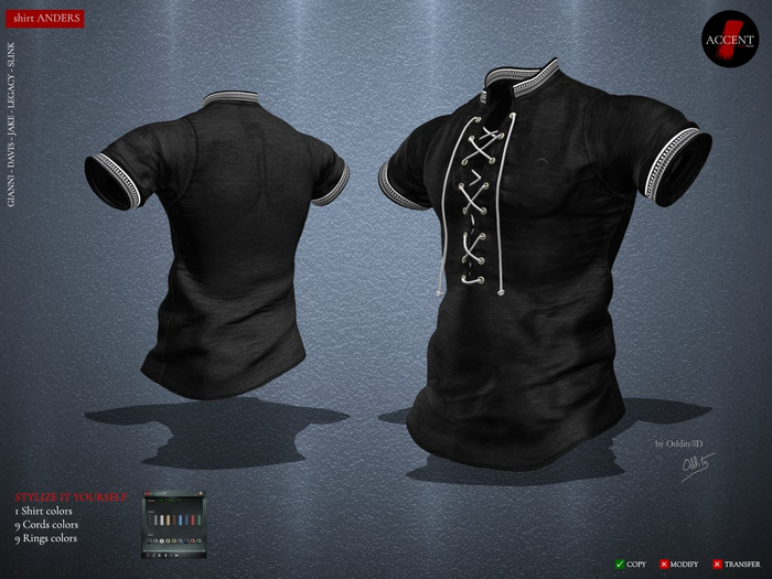 Accent - T-Shirt -Anders- Ebony