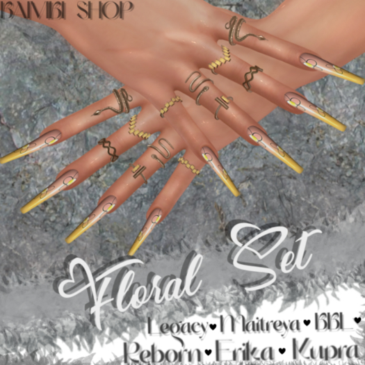 Floral Coffin Nail Set
