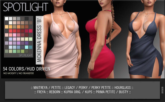SPOTLIGHT - MCKENNA DRESS 'PACK B' (DEMO Available In-World)