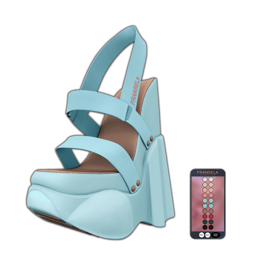 FRANSELA: "Ledemis" Wedges Blue