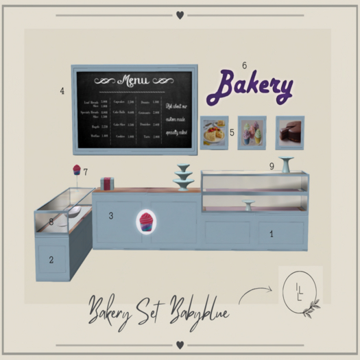 01 ILL Bakery Set -  Display B babyblue RARE