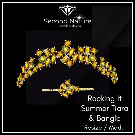 SNJ Rocking It Summer Tiara & Bangle Gold  ADD!