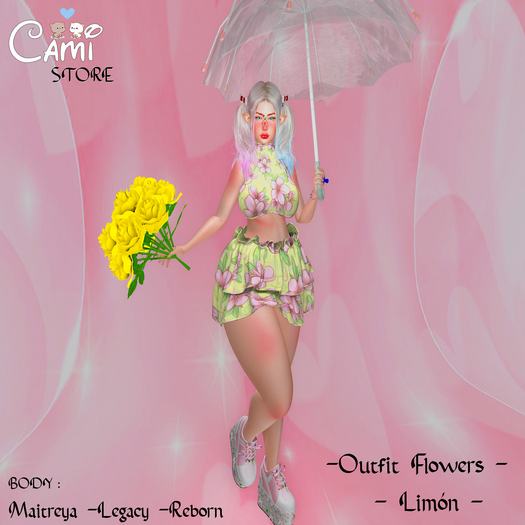 .::Cami ::.Outfit Flowers Limon (addme)