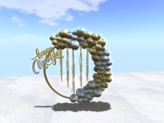 22  arch silver and gold happy new year