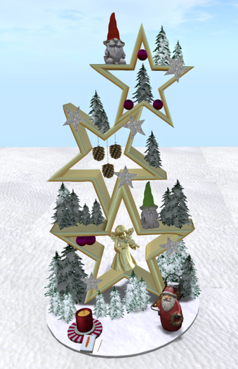 22 stars tree angel and gnomes