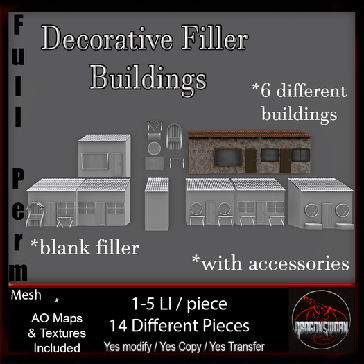 Full Perm Decorative Filler Buildings