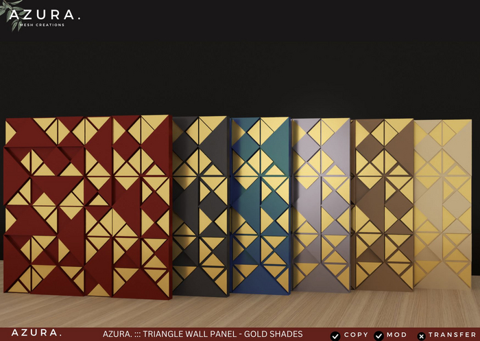 AZURA ::: TRIANGLE WALL PANEL - GOLD SHADES