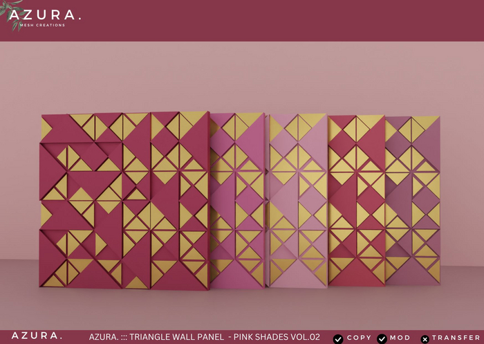 AZURA ::: TRIANGLE WALL PANEL - PINK SHADES VOL.02
