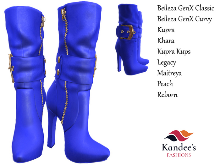 Blue Midcalf Boots