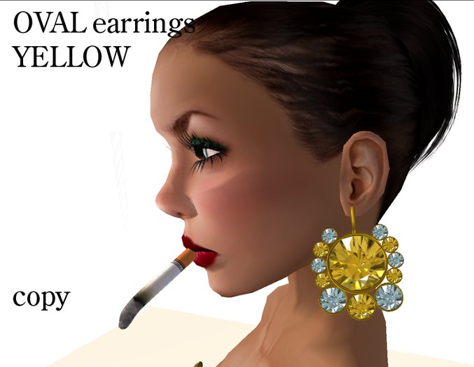 OVAL EARRINGS - yellow