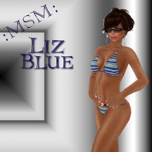 :MSM: Liz Bikini Blue Stripe
