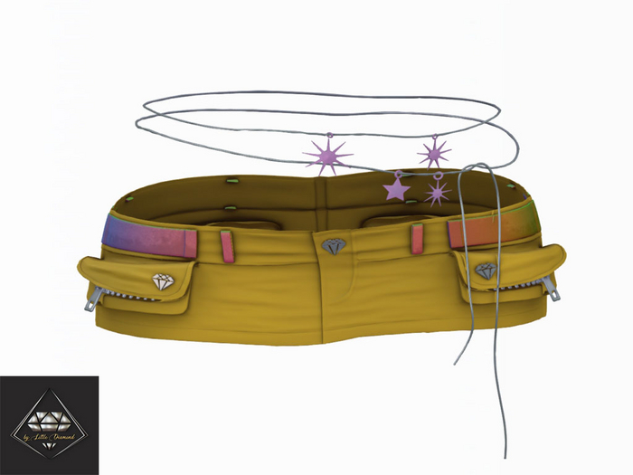 -LD- Explotion Skirt And Belly Chain Yellow