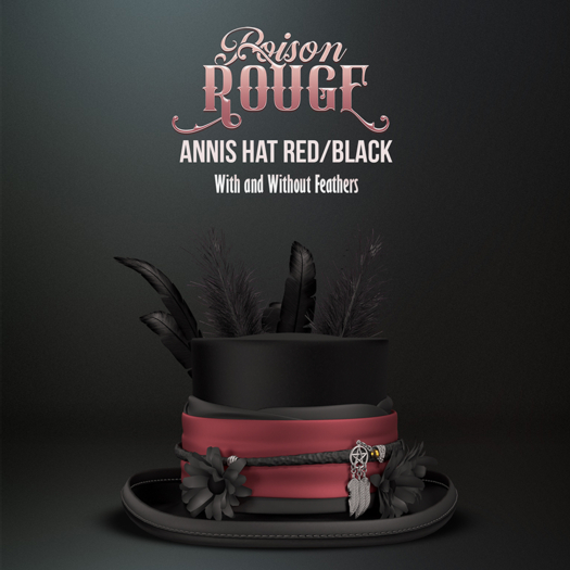 POISON ROUGE Annis Hat Red/Black