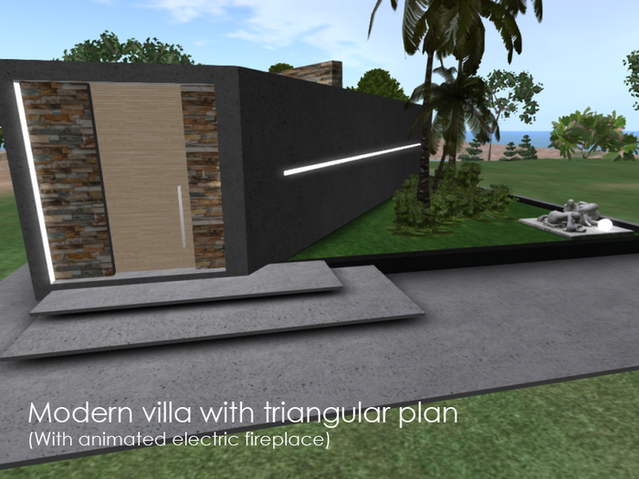 Modern villa with triangular plan