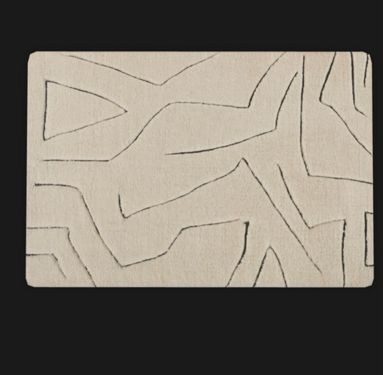 //BEAST CREAM RIGGED LINES RUG