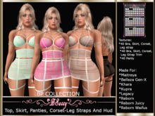 *BSASSY* BP COLLECTION TOP,SKIRT, CORSET, PANTY, LEG STRAP