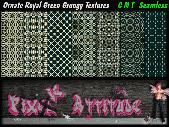 Ornate Royal Green Grungy Textures