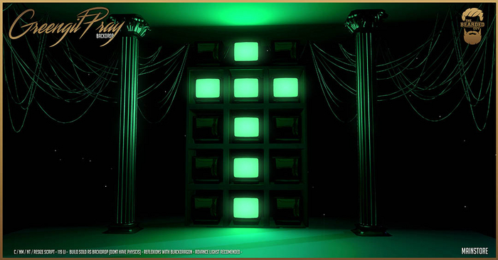 Greengit Pray Backdrop - The Bearded Guy