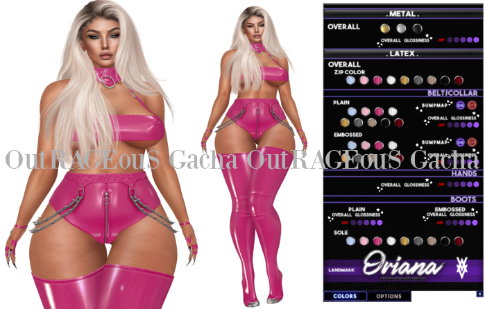 V/. [Oriana] - 4 Piece Set - Bright Pink
