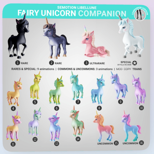 SEmotion Libellune Fairy Unicorn Companion COMMON 14