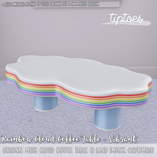 . tiptoes - Rainbow Cloud Coffee Table - Vibrant