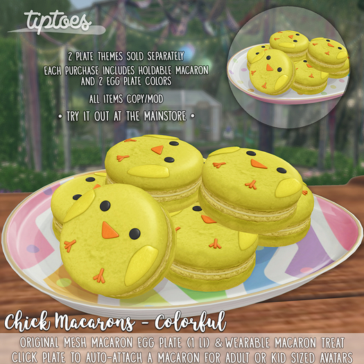 . tiptoes - Chick Macarons Plate - Colorful