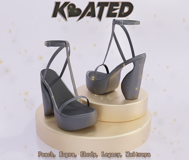[KOATED] Susie Platform Heels [Gray]