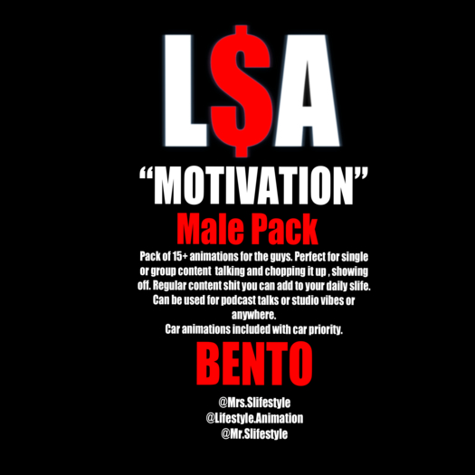 L$A - "MOTIVATION" Pack (MALE PACK)