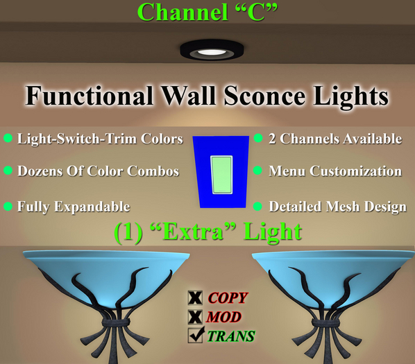 JBE ~ Wall Sconce-Lights (C) (1 'Extra' LIGHT)(T-230911)