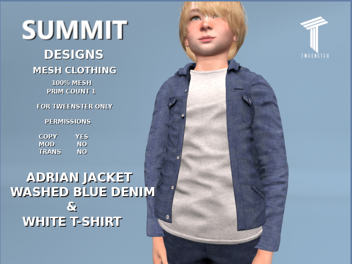 Summit Adrian Jacket Washed Blue Denim [Tweenster]