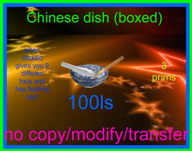 chinese dish(boxed)