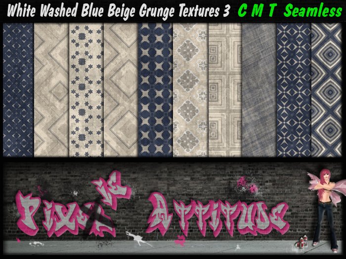 White Washed Blue Beige Grunge Textures 3