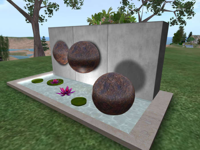 Sculpture "Extraction" with animated fountain.
