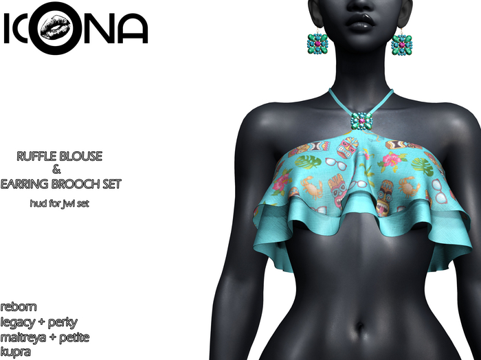 ICONA / RUFFLE BLOUSE & JWL SET -40