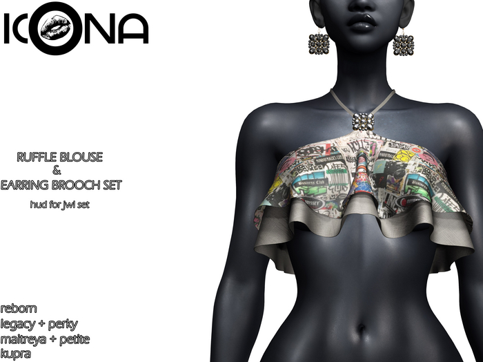 ICONA / RUFFLE BLOUSE & JWL SET -25