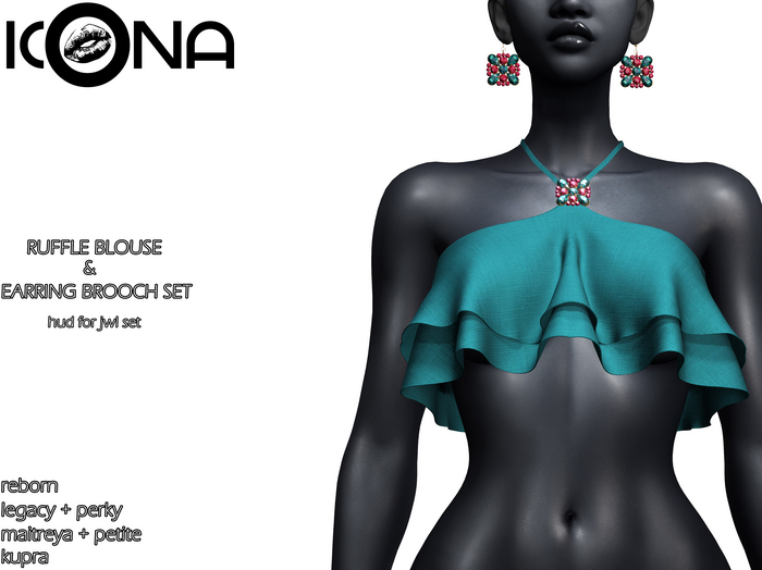 ICONA / RUFFLE BLOUSE & JWL SET -23